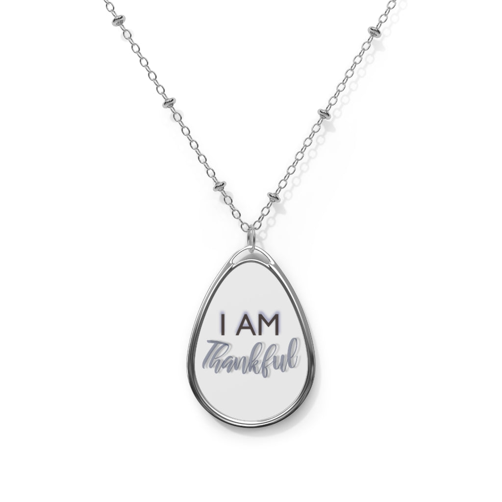 I AM THANKFUL Oval Necklace