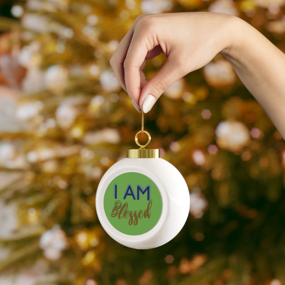 I AM BLESSED Christmas Ball Ornament