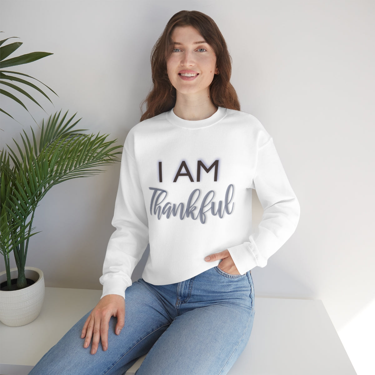 I AM THANKFUL Unisex Crewneck Sweatshirt