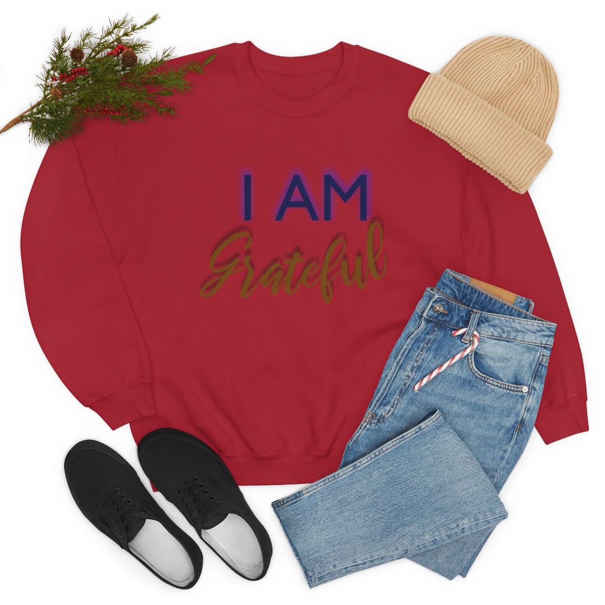 I AM GRATEFUL Unisex Crewneck Sweatshirt