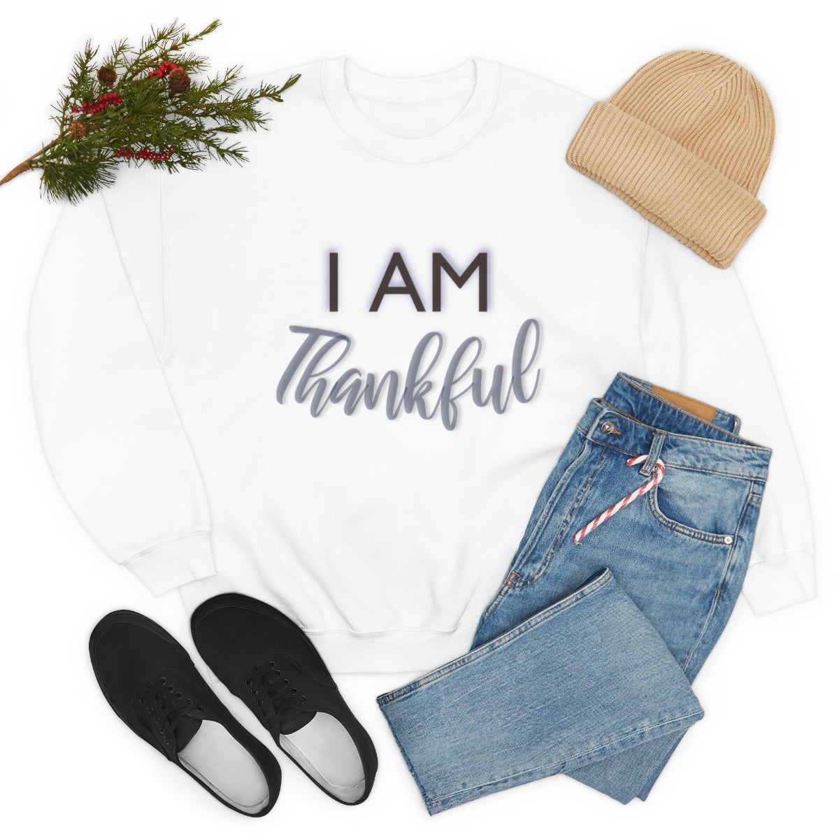 I AM THANKFUL Unisex Crewneck Sweatshirt