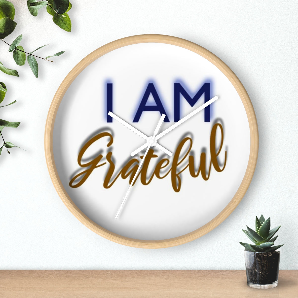 I AM GRATEFUL Wall clock