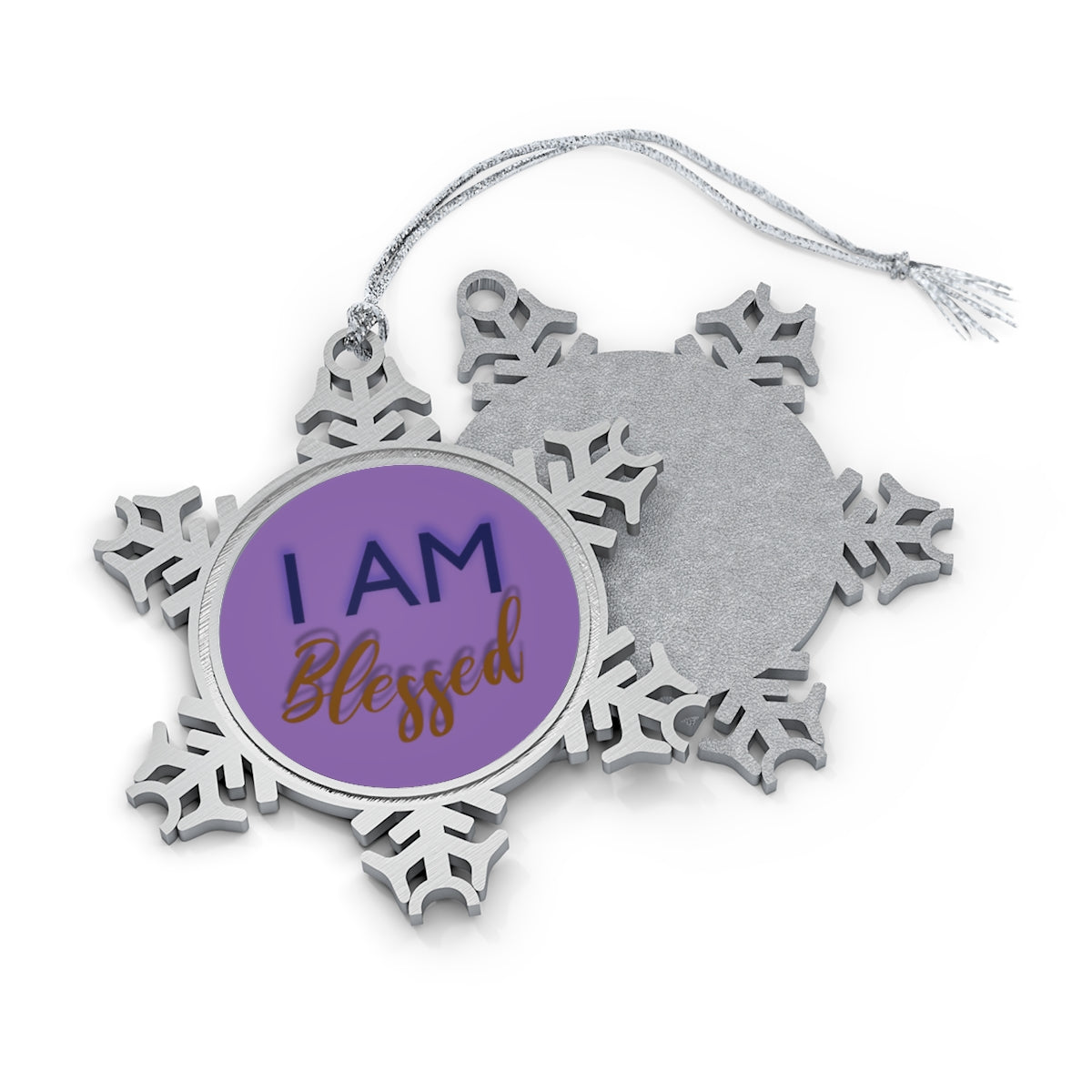 I AM BLESSED Pewter Snowflake Ornament