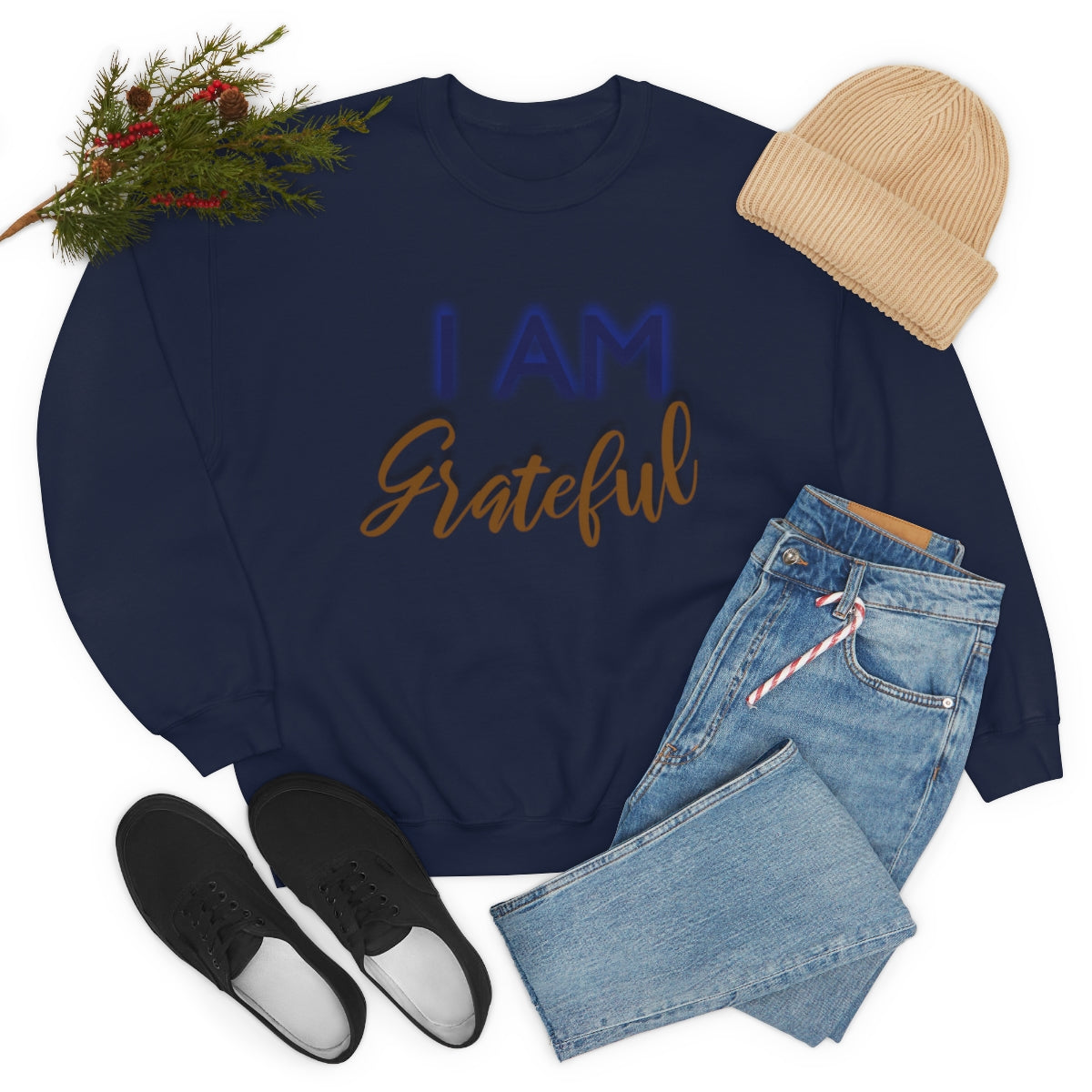 I AM GRATEFUL Unisex Crewneck Sweatshirt