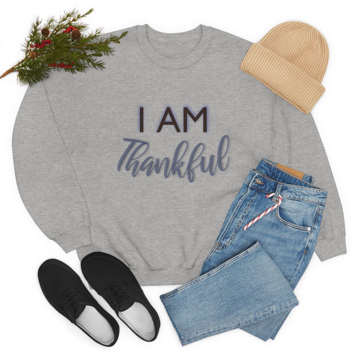 I AM THANKFUL Unisex Crewneck Sweatshirt