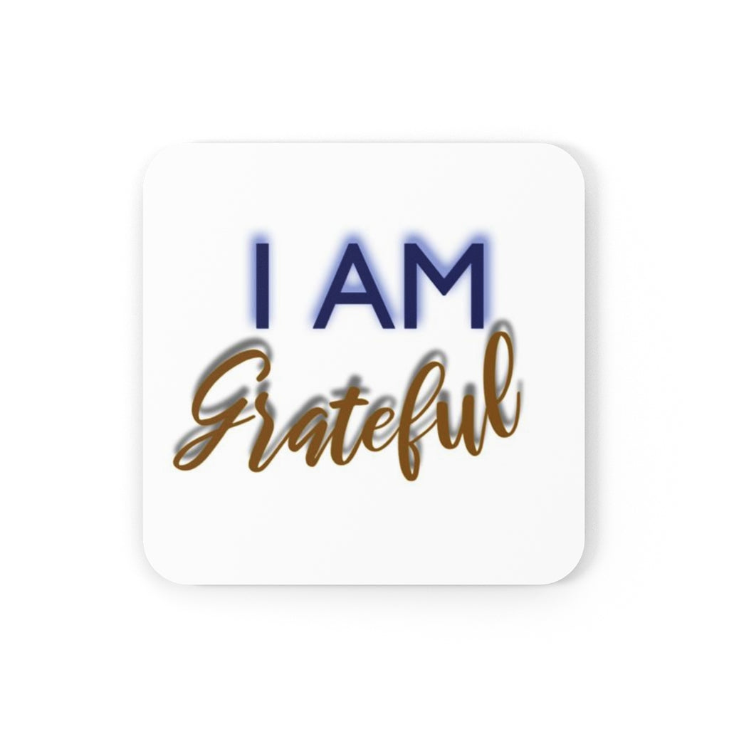 I AM GRATEFUL Corkwood Coaster Set