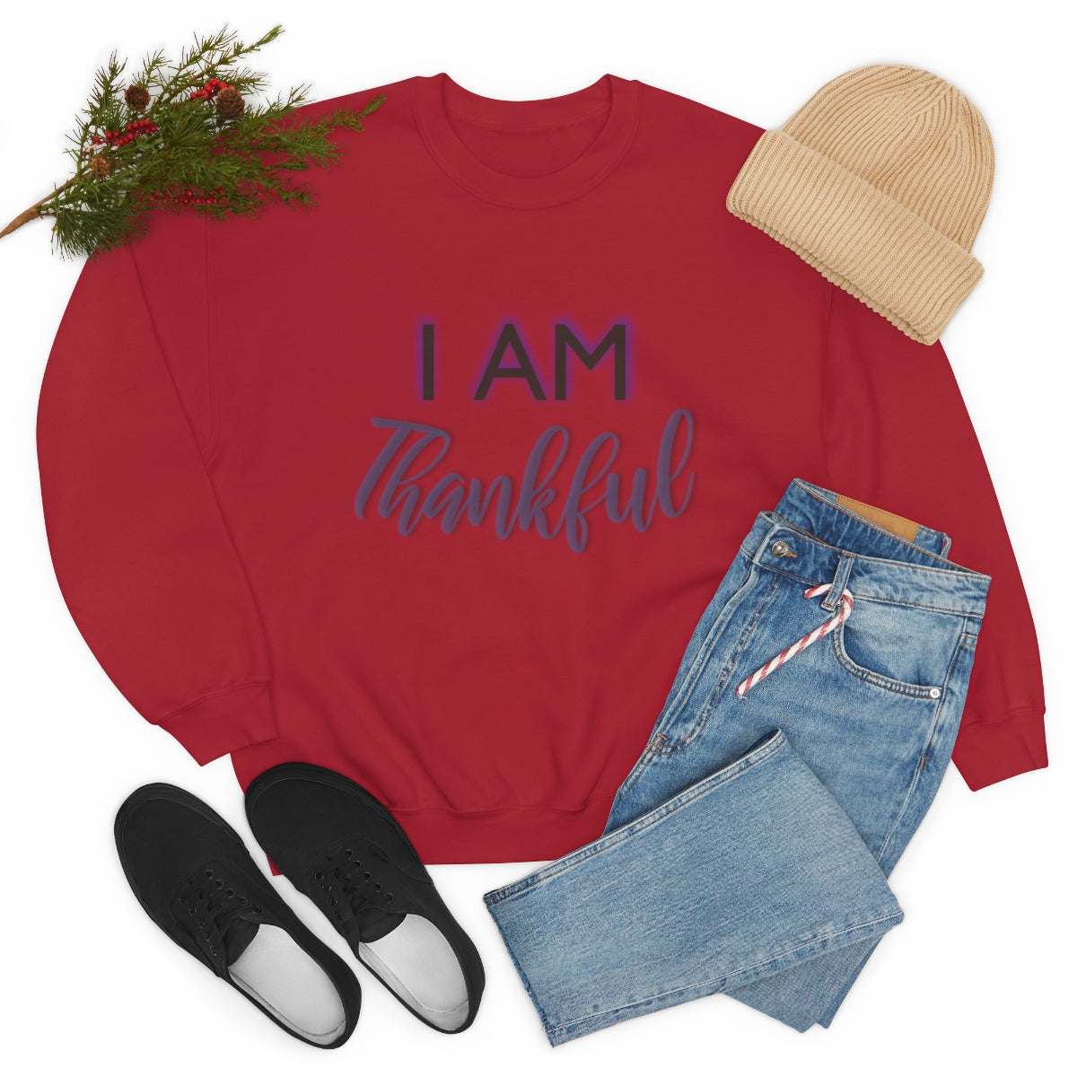 I AM THANKFUL Unisex Crewneck Sweatshirt