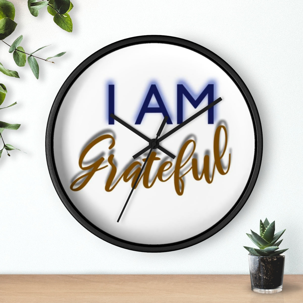 I AM GRATEFUL Wall clock