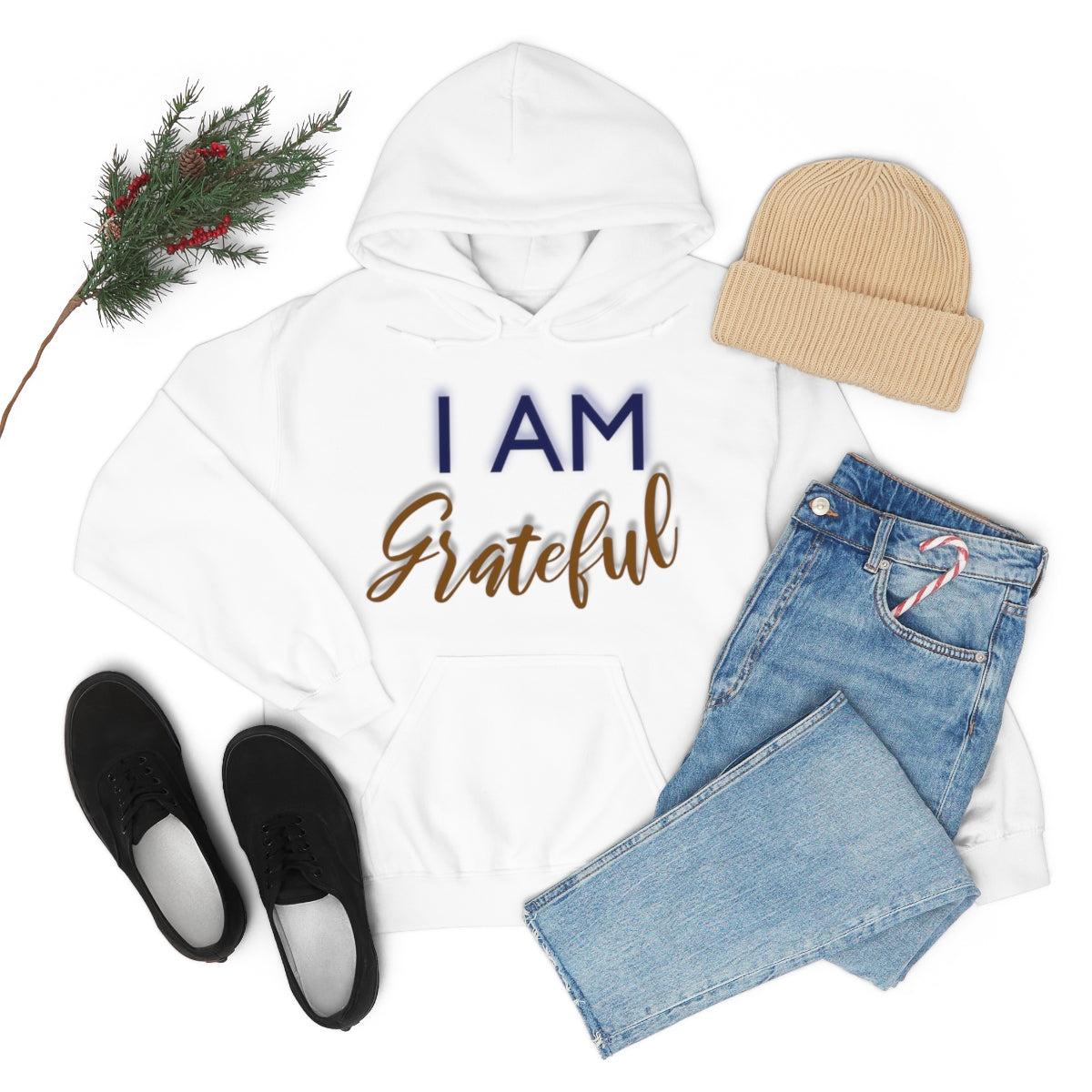 I AM GRATEFUL Unisex Hooded Sweatshirt