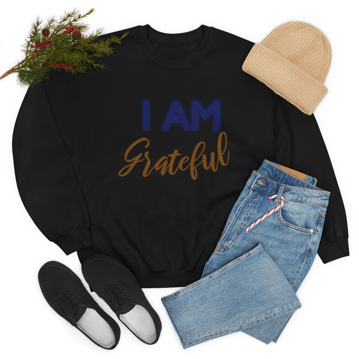 I AM GRATEFUL Unisex Crewneck Sweatshirt