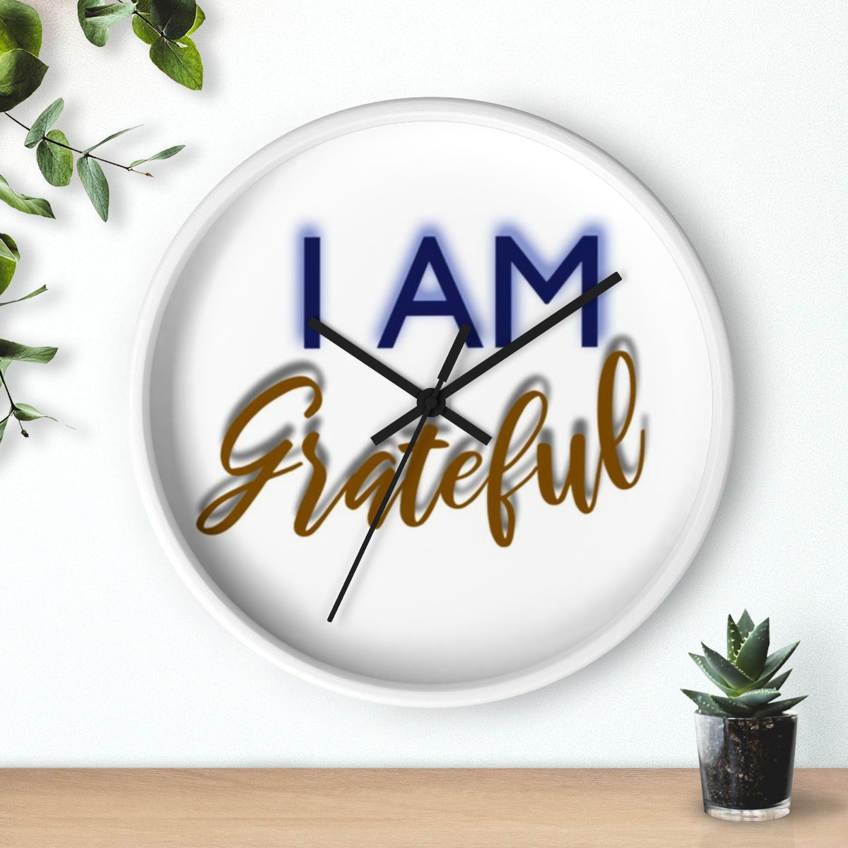 I AM GRATEFUL Wall clock