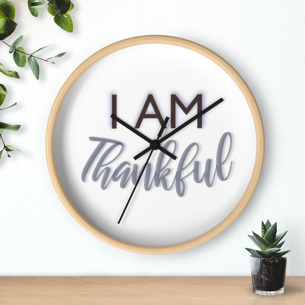 I AM THANKFUL Wall clock