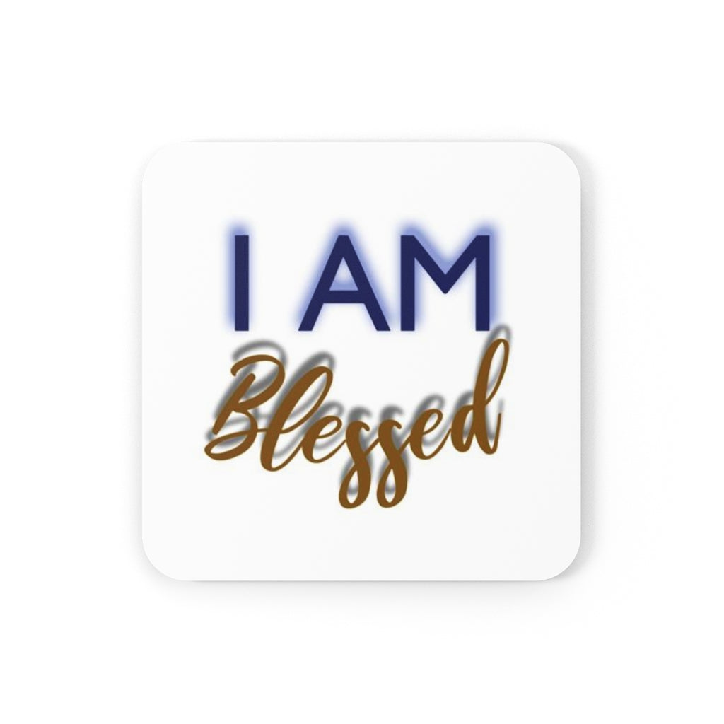 I AM BLESSED Corkwood Coaster Set