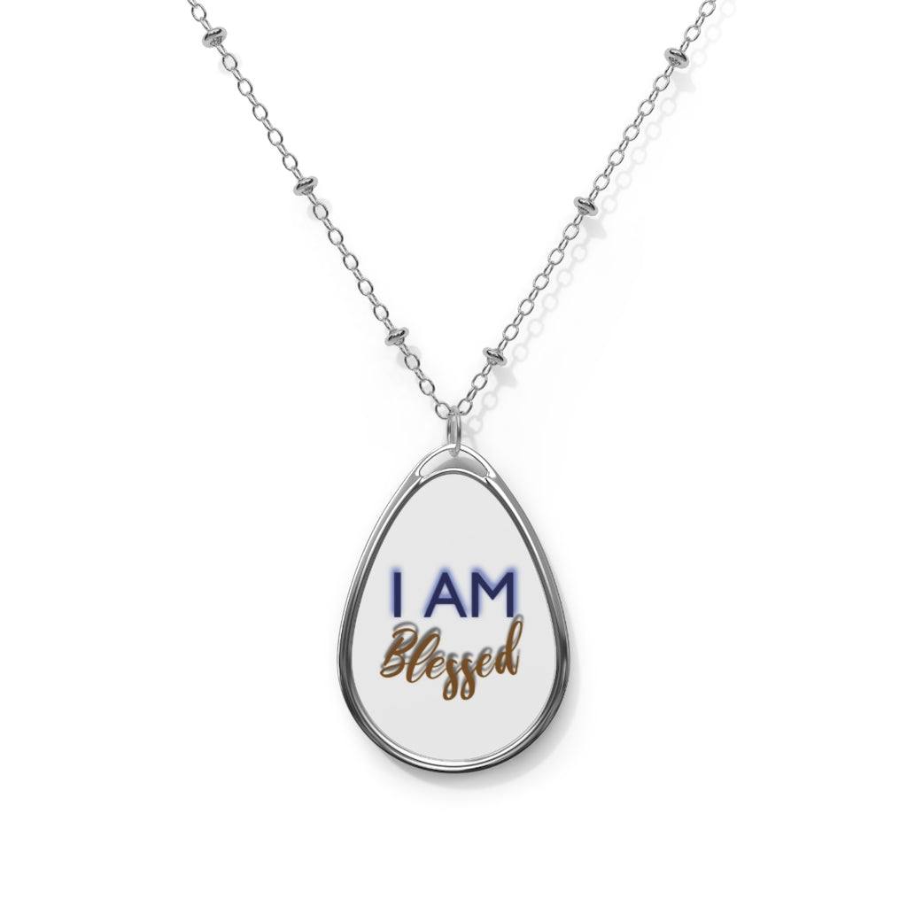 I AM BLESSED Oval Necklace