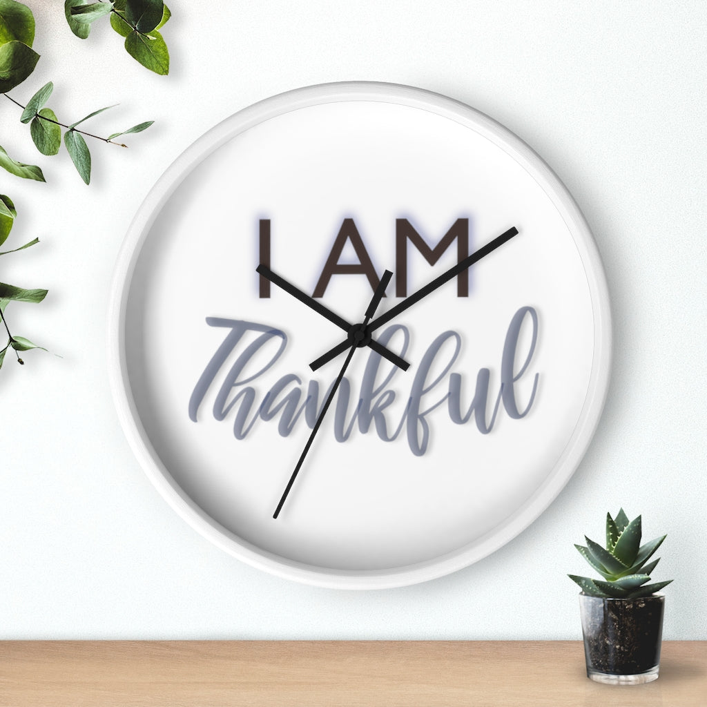 I AM THANKFUL Wall clock