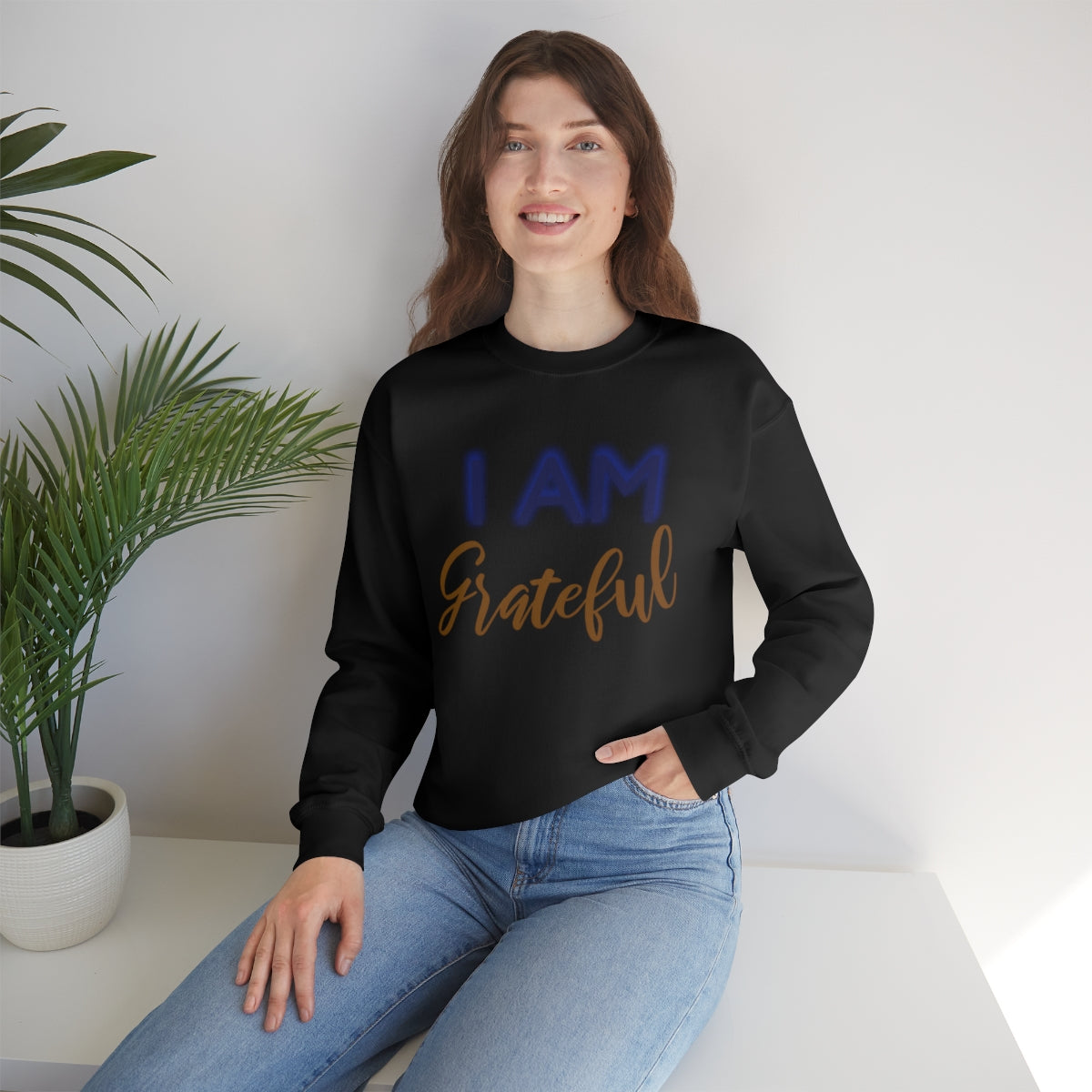 I AM GRATEFUL Unisex Crewneck Sweatshirt