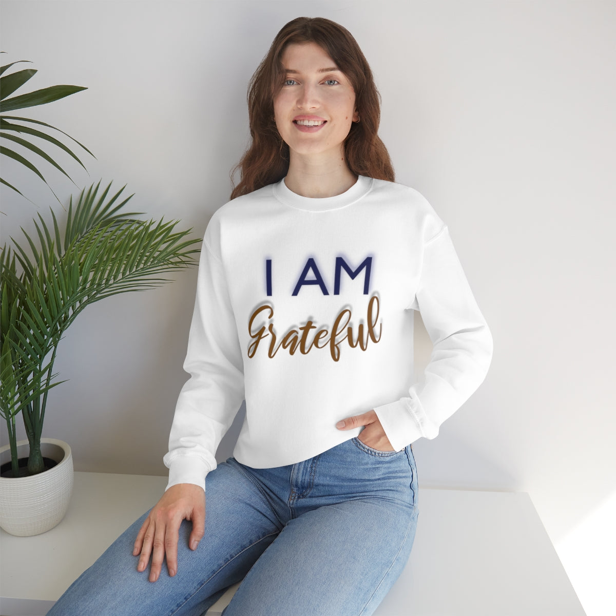 I AM GRATEFUL Unisex Crewneck Sweatshirt