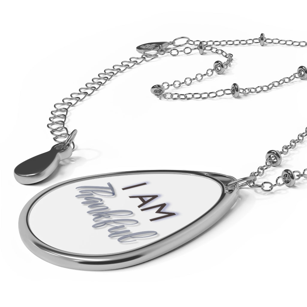 I AM THANKFUL Oval Necklace