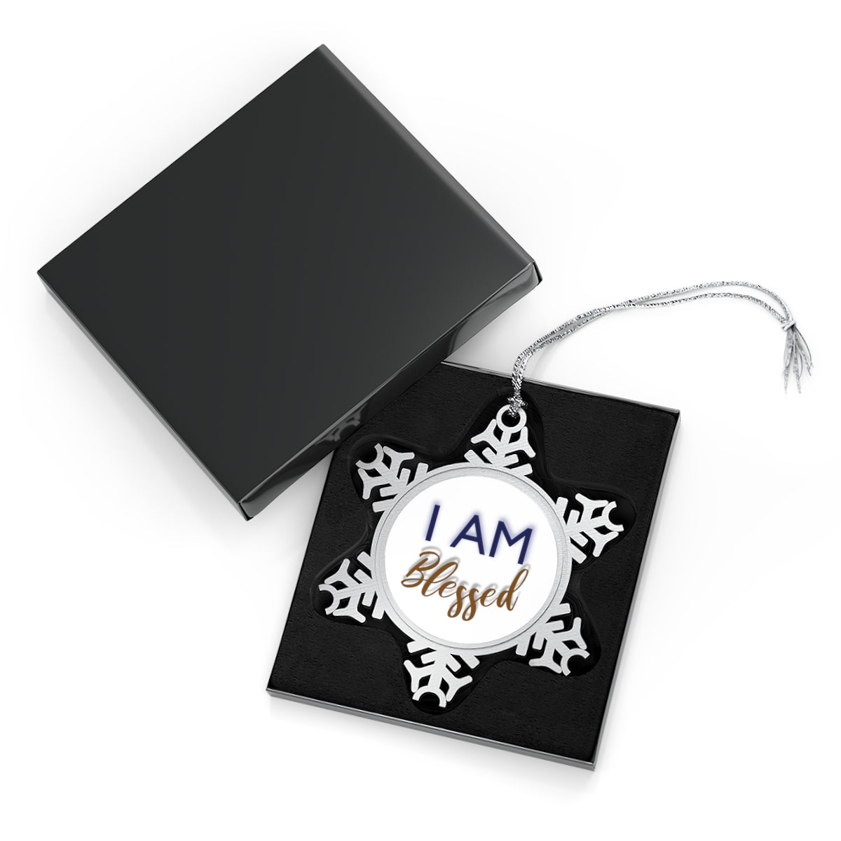 I AM BLESSED Pewter Snowflake Ornament