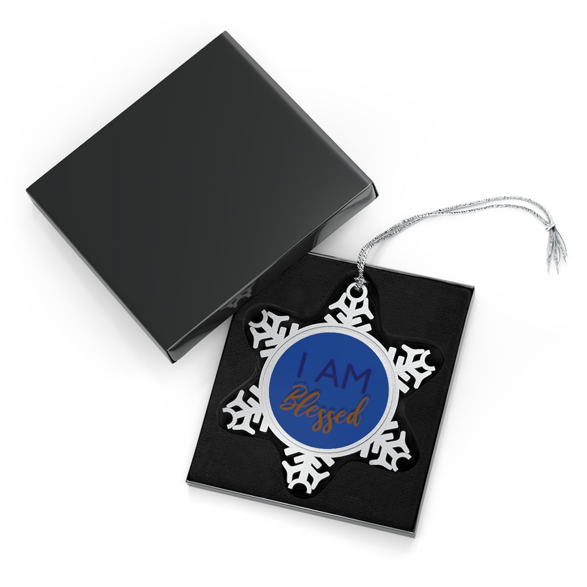 BLESSED Pewter Snowflake Ornament