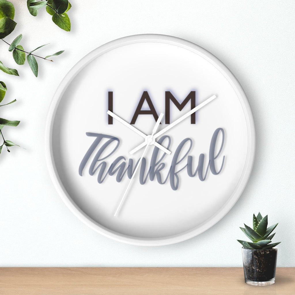 I AM THANKFUL Wall clock