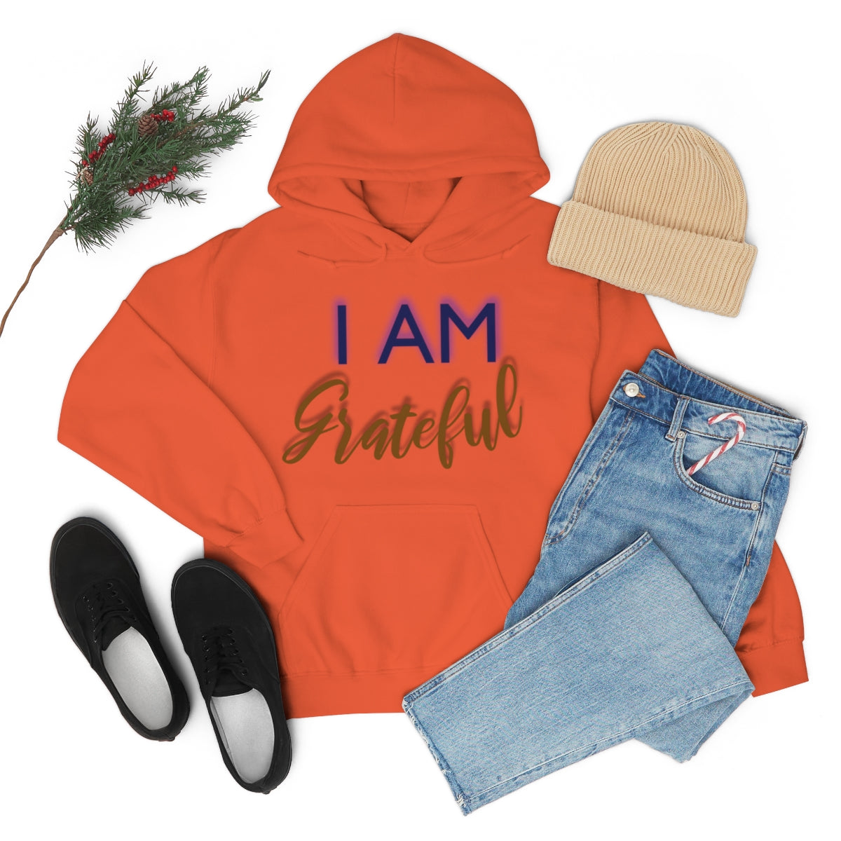 I AM GRATEFUL Unisex Hooded Sweatshirt