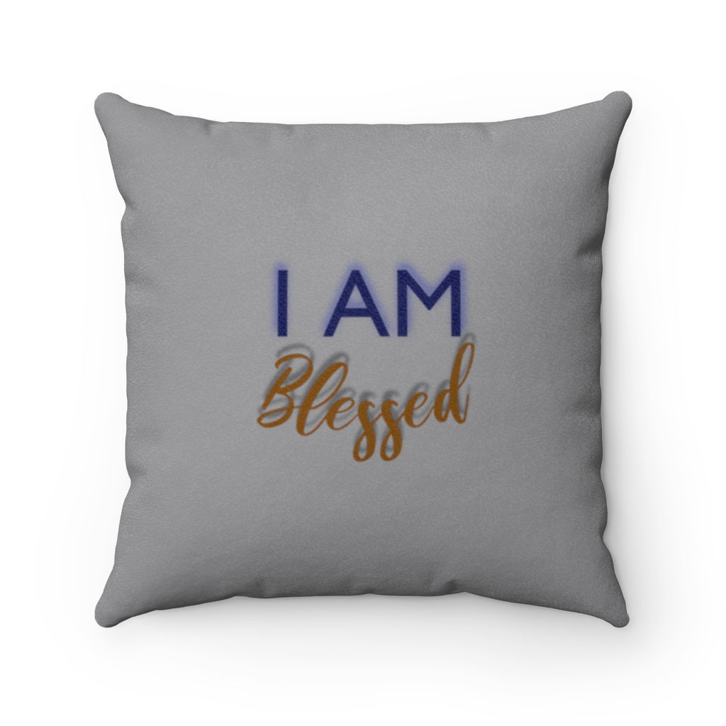 I AM GRATEFUL Faux Suede Square Pillow