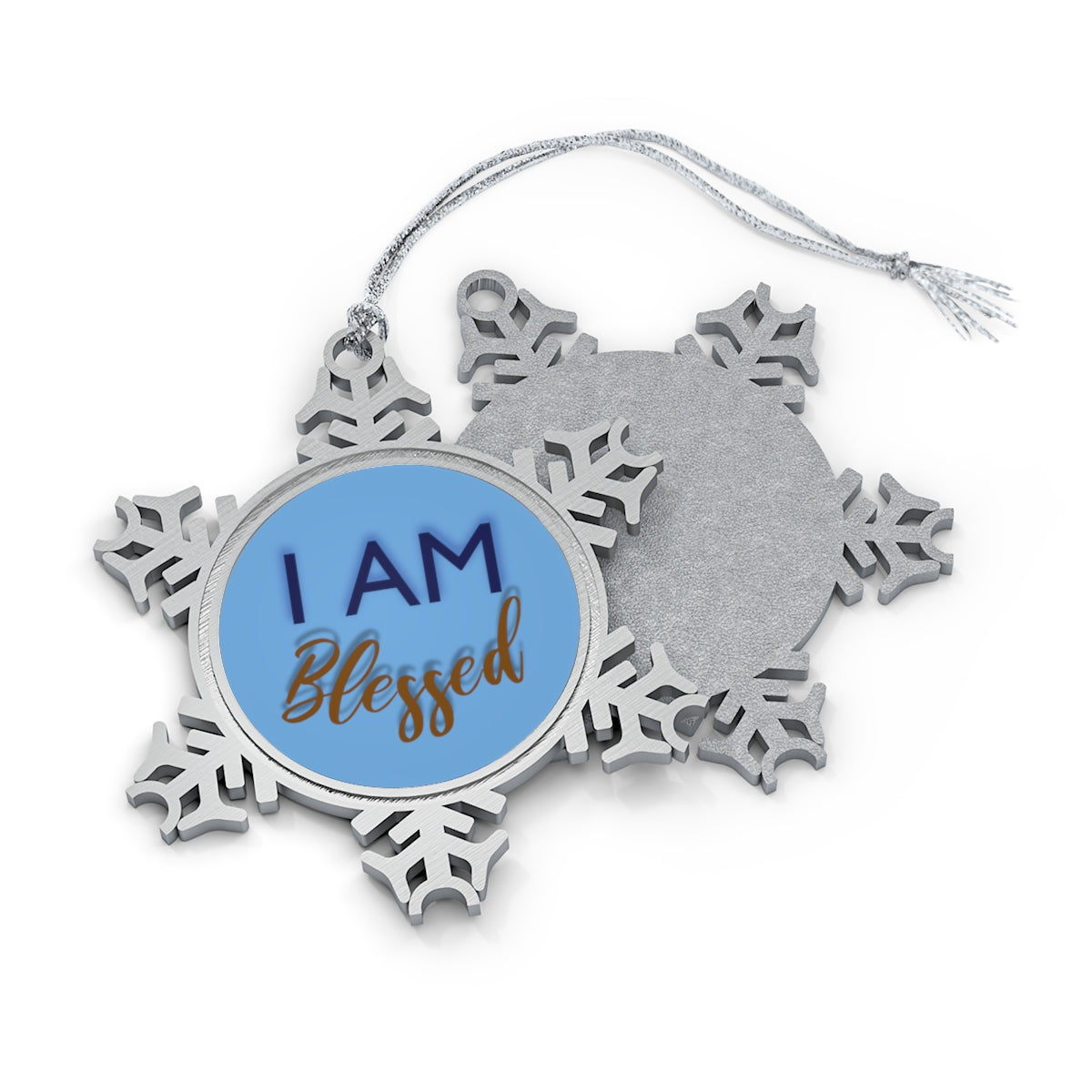 BLESSED Pewter Snowflake Ornament