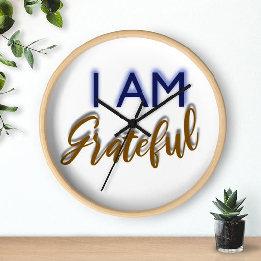 I AM GRATEFUL Wall clock