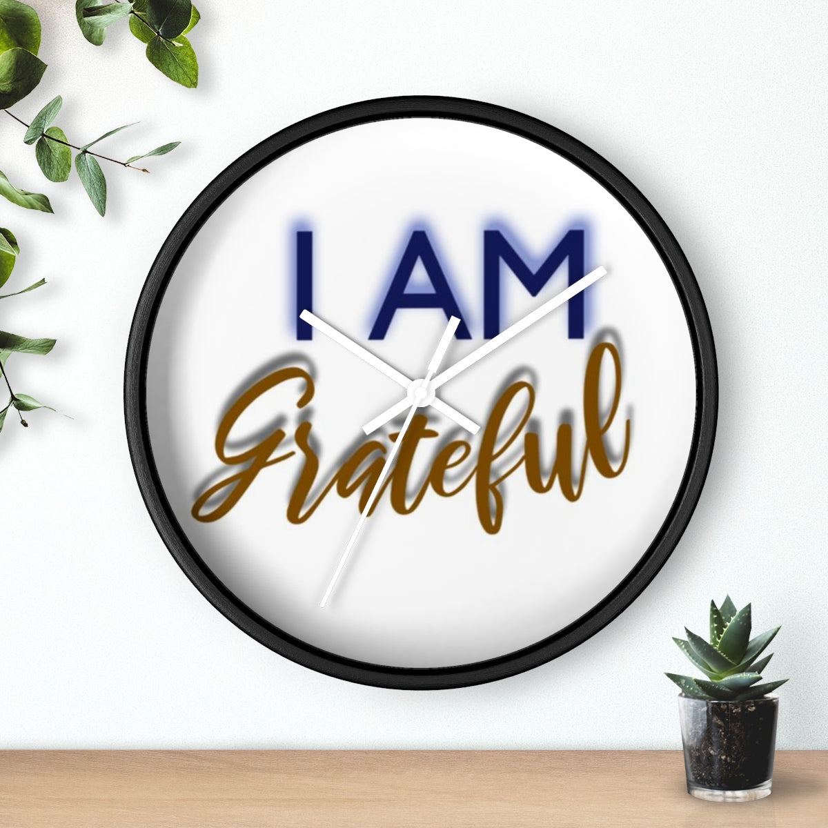 I AM GRATEFUL Wall clock