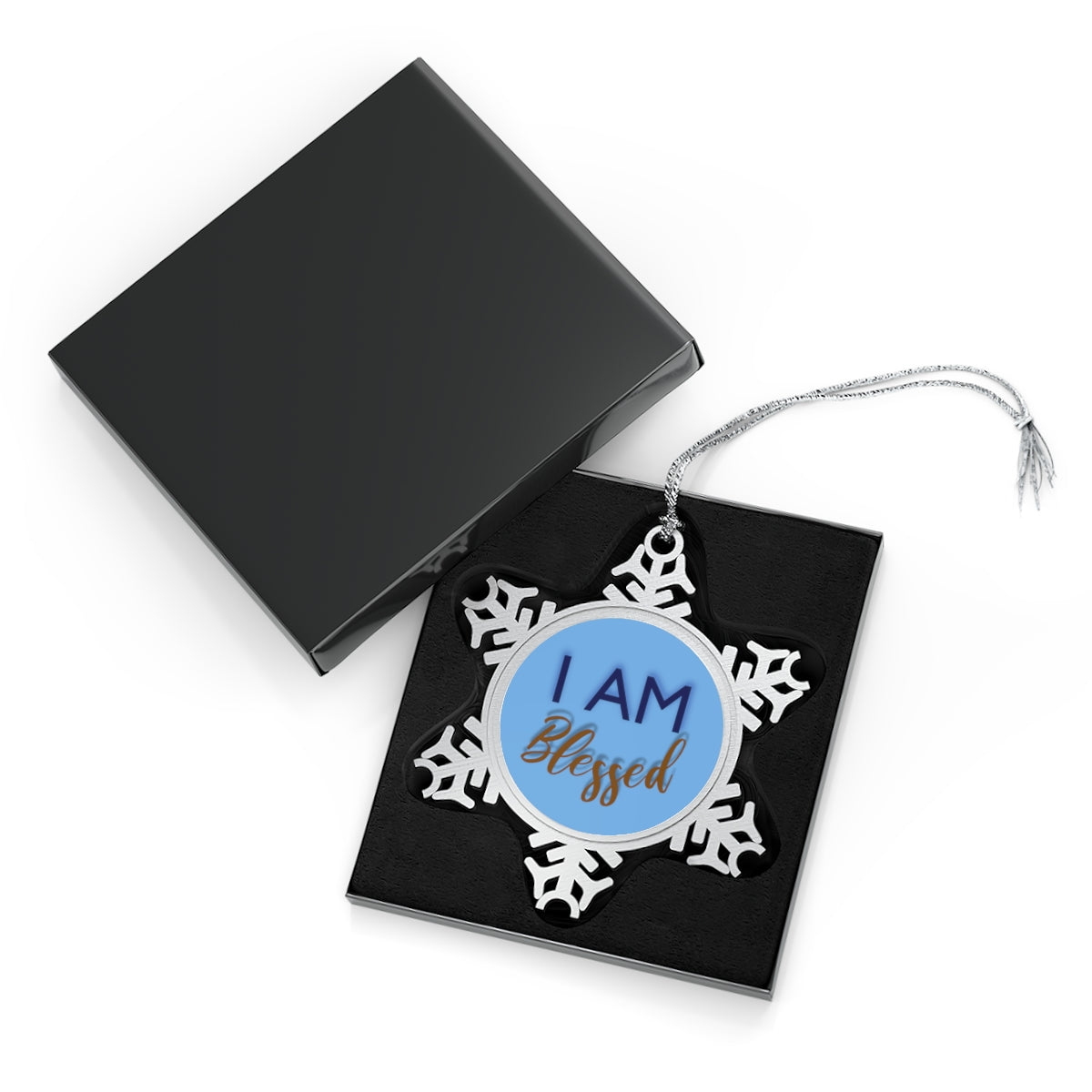 BLESSED Pewter Snowflake Ornament