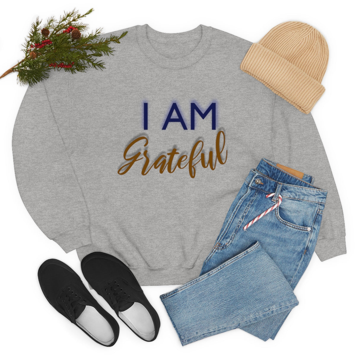 I AM GRATEFUL Unisex Crewneck Sweatshirt