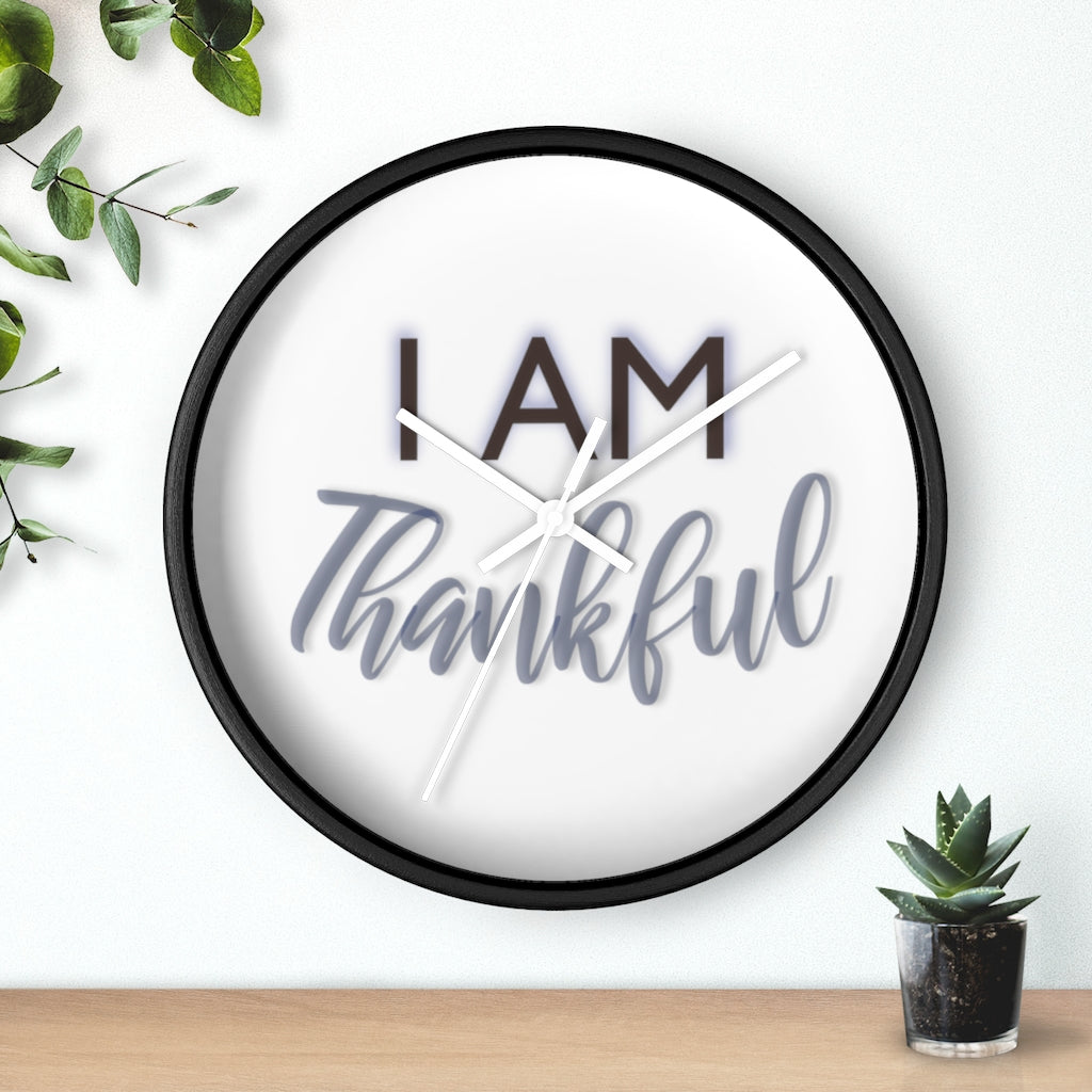 I AM THANKFUL Wall clock