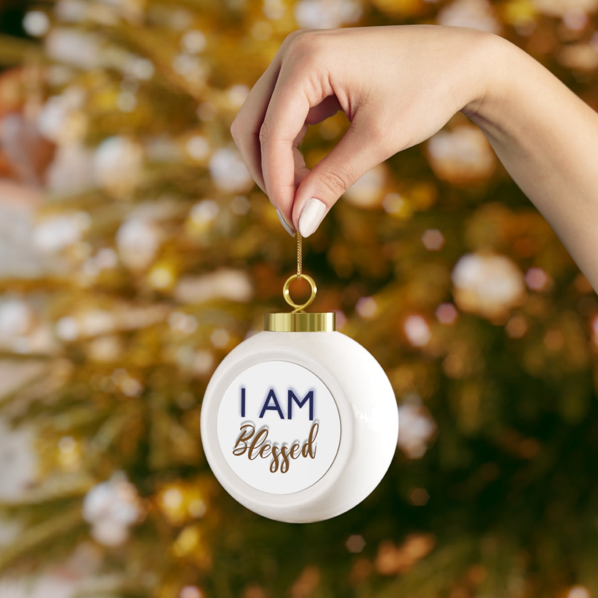 I AM BLESSED Christmas Ball Ornament