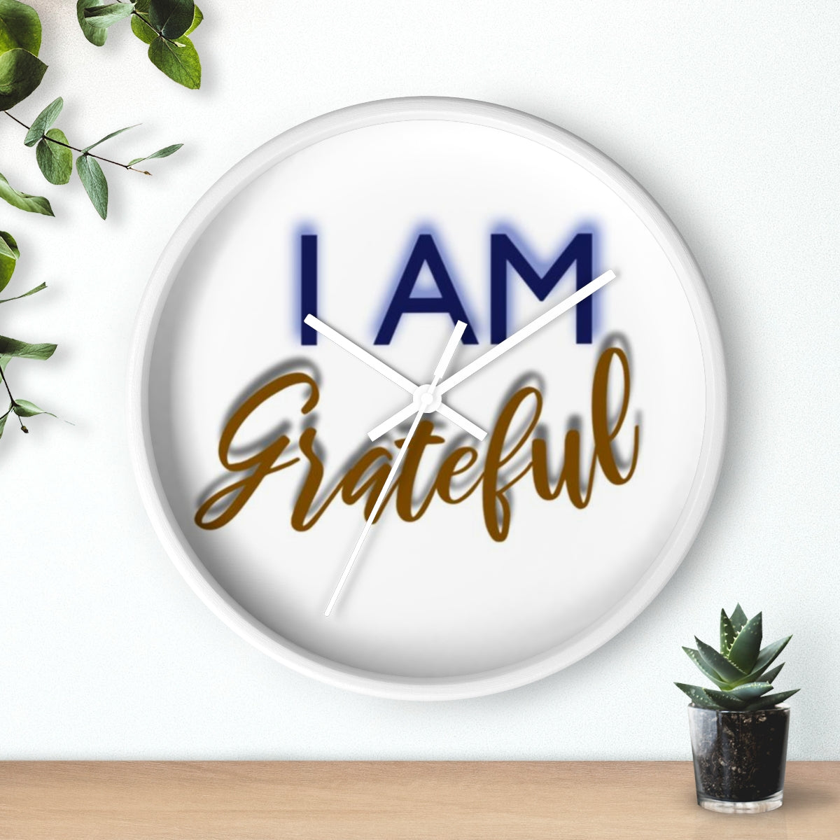 I AM GRATEFUL Wall clock