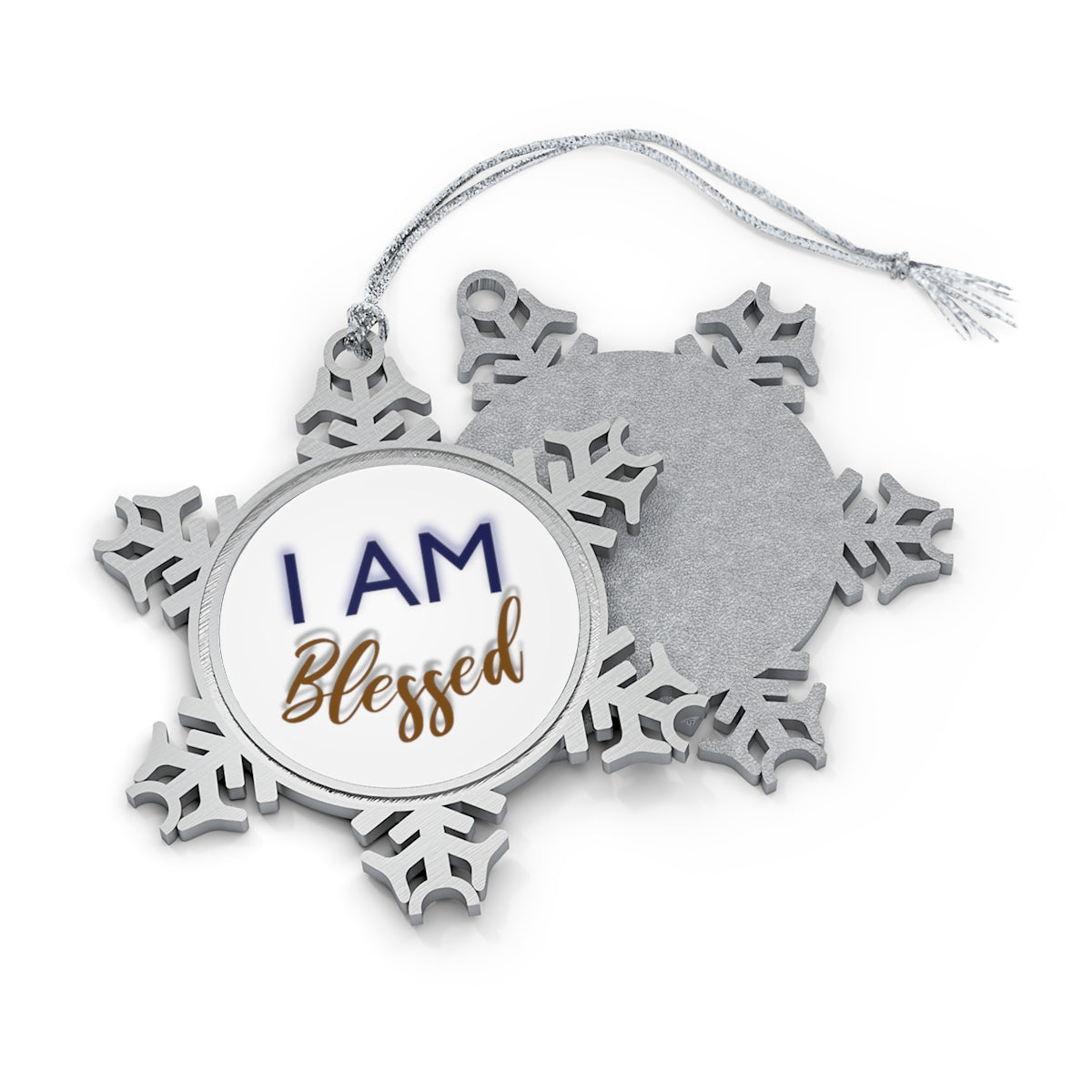 I AM BLESSED Pewter Snowflake Ornament