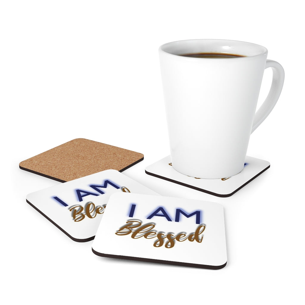 I AM BLESSED Corkwood Coaster Set