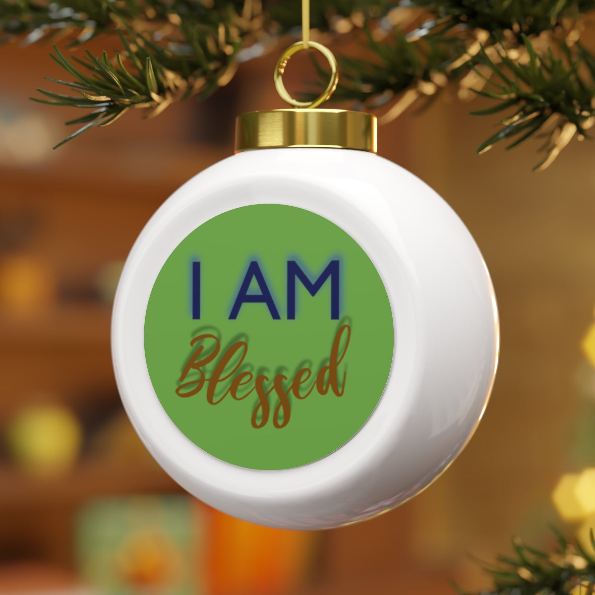 I AM BLESSED Christmas Ball Ornament